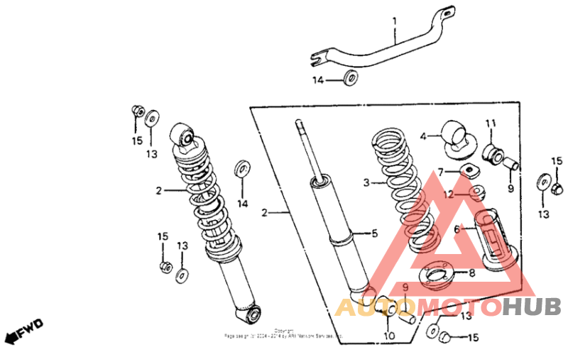 Rear shock absorber 80-81