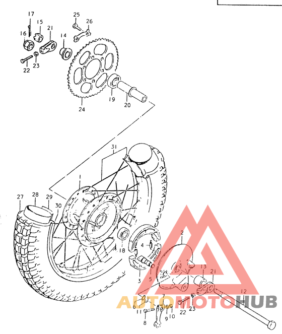 Rear wheel complete assy