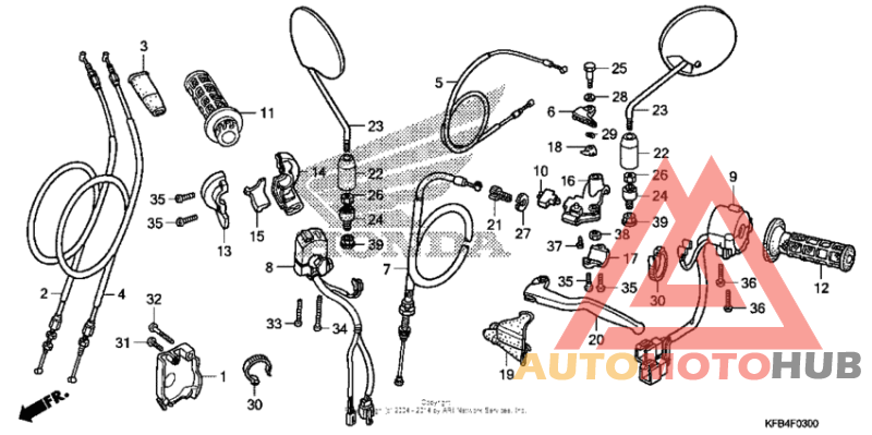 Handle lever + switch + cable