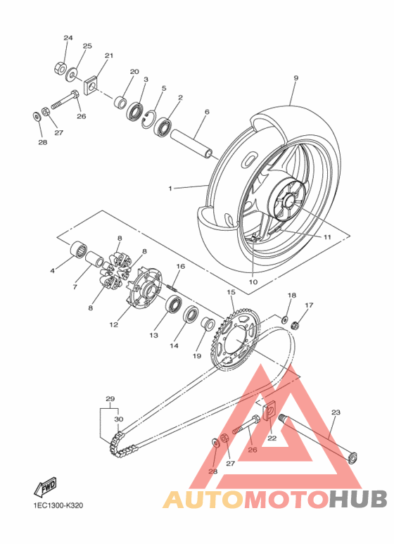 Rear wheel complete assy