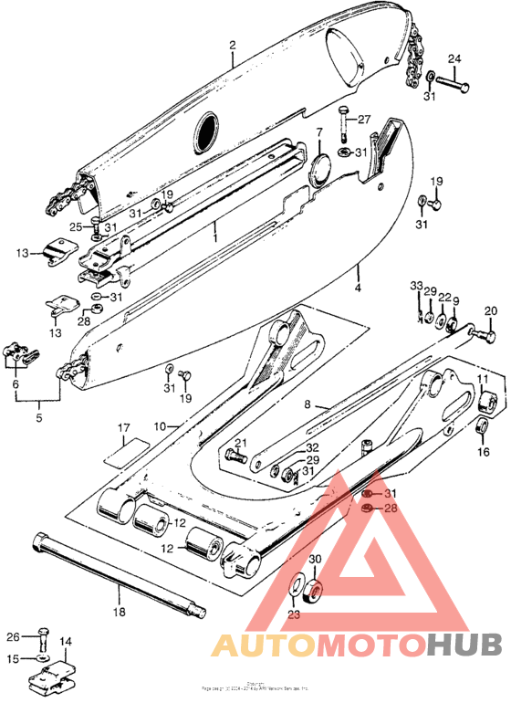 Ca175 chain case + swingarm