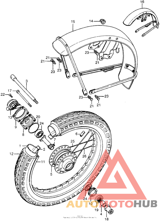 Front fender + wheel