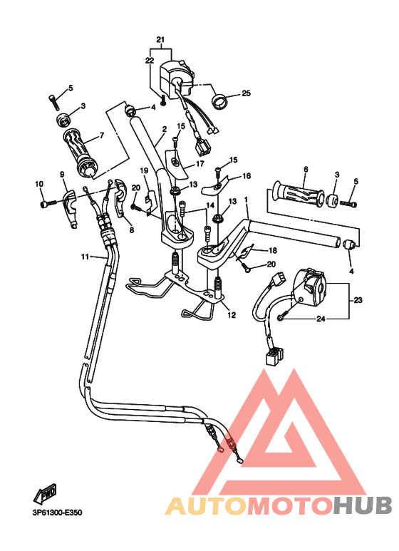 Рулевой рычаг и кабель