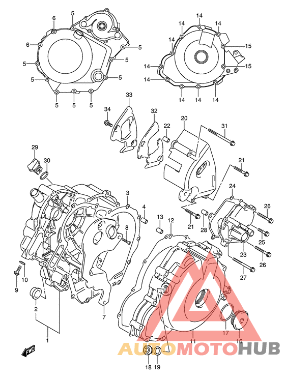 Crankcase cover ass`y  (v