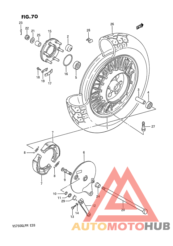 Rear wheel complete assy