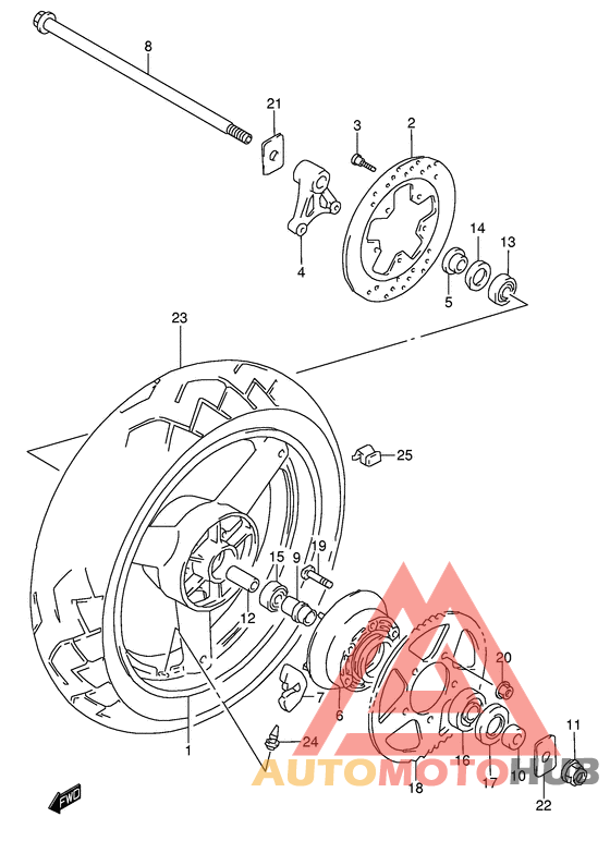 Rear wheel complete assy
