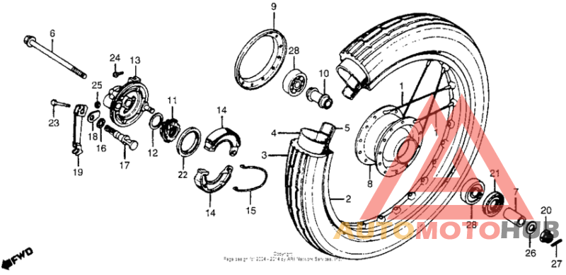 Front wheel + front brake panel