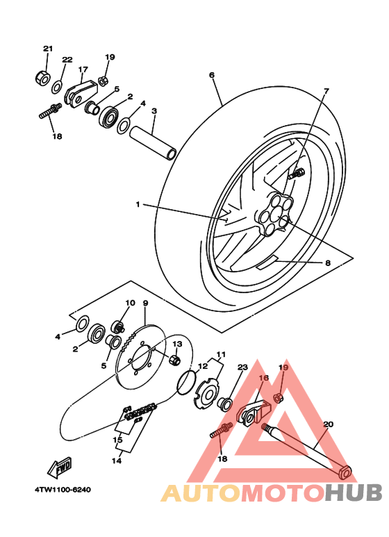 Rear wheel complete assy