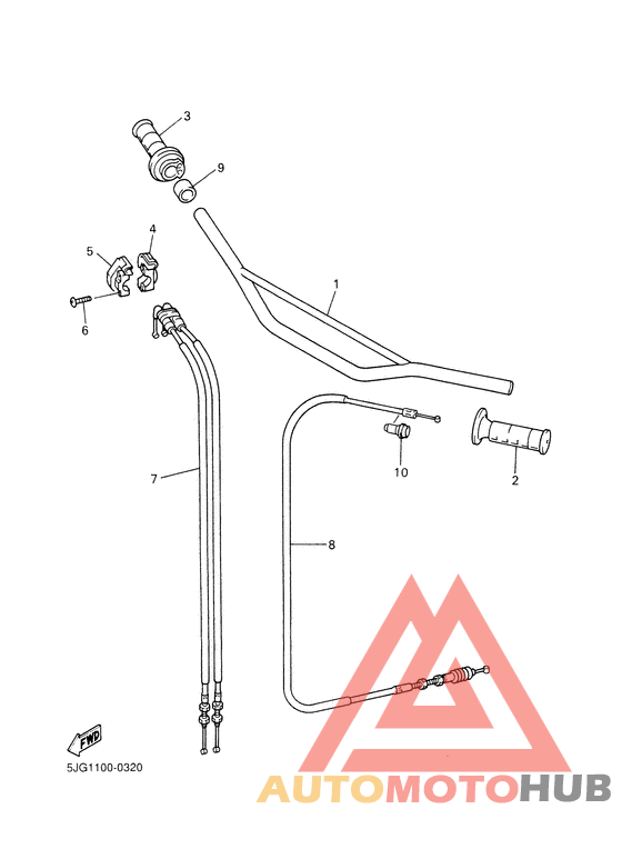 Steering handle. cable
