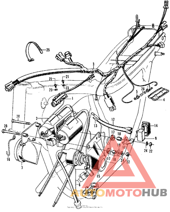 Wire harness + ignition coil + switch