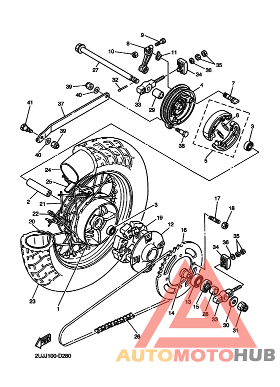 Rear wheel complete assy