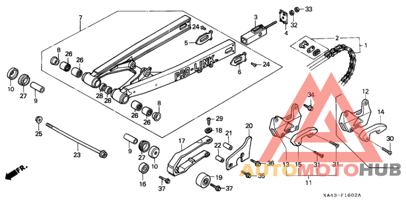 Rear fork/drive chain