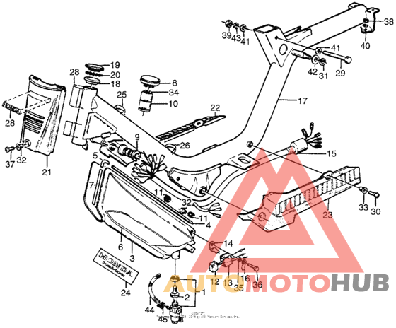 Frame + fuel tank + wire harness