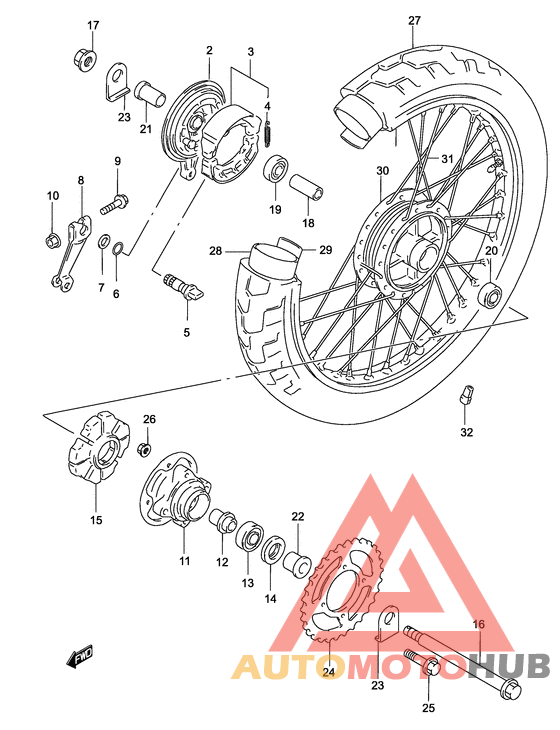 Rear wheel complete assy