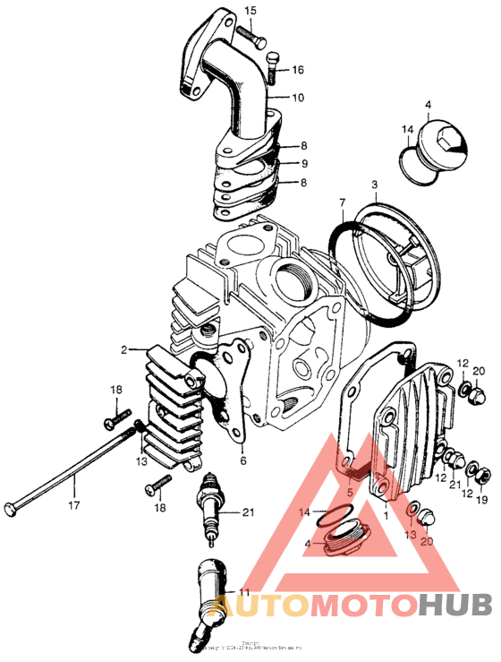 Cylinder head cover + inletpipe