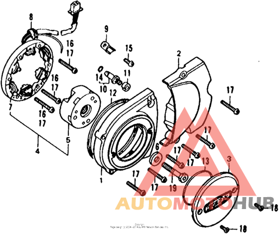 Left crankcase cover + alternator