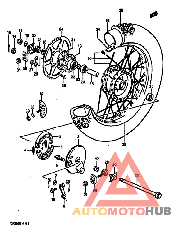 Rear wheel complete assy