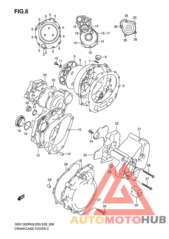 Crankcase cover ass`y  (v