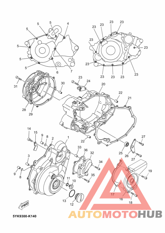 Crankcase cover ass`y  (v
