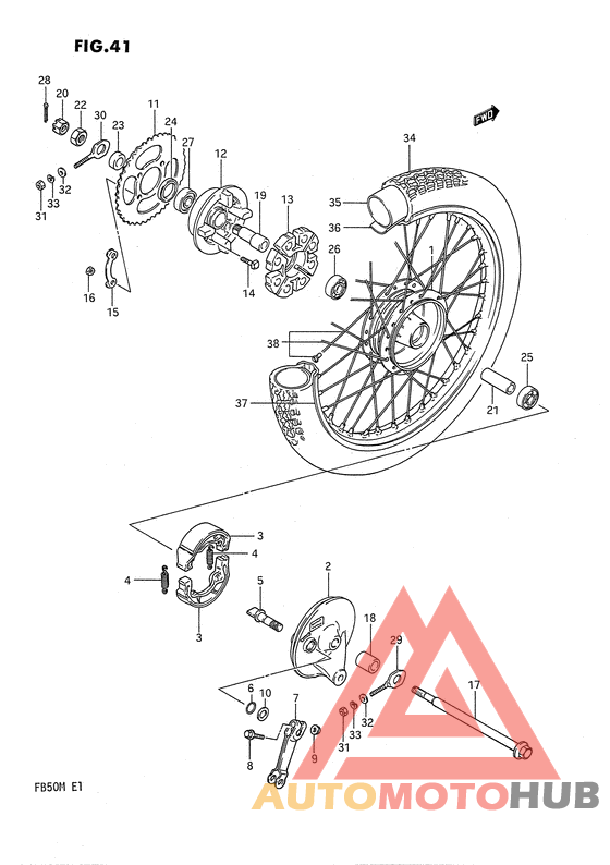 Rear wheel complete assy