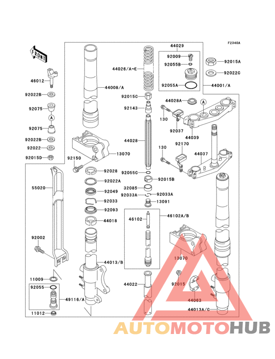 Front fork(1/2)(kx250-h2)