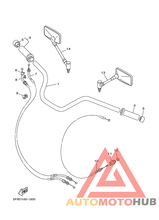 Steering handle. cable