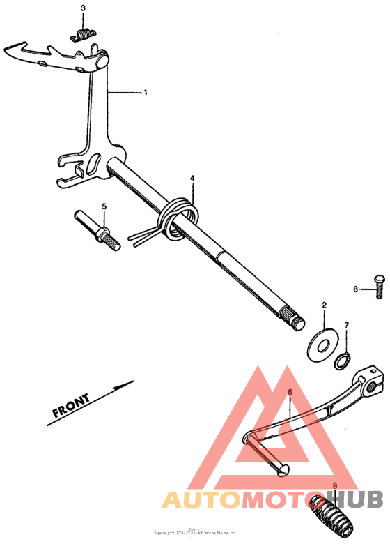 Shift spindle + change pedal