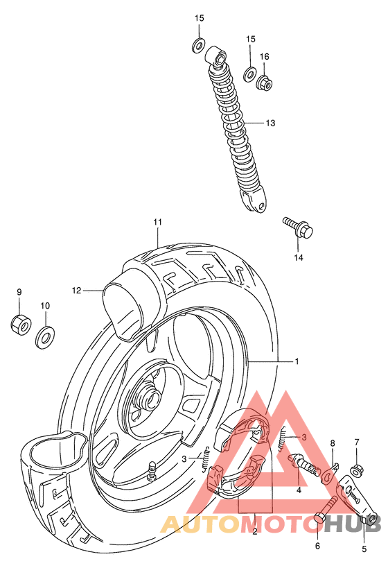 Rear wheel complete assy