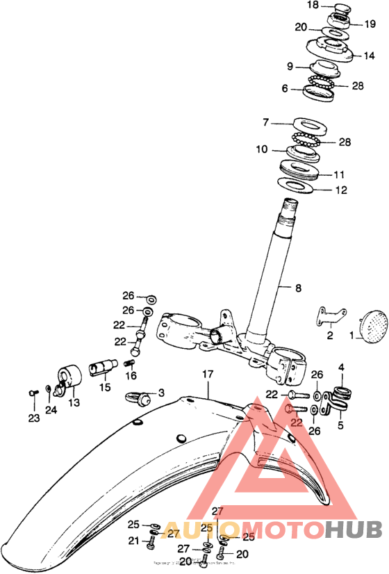 Front fender + steering stem