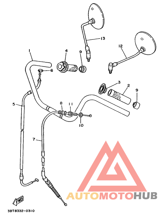 Steering handle. cable