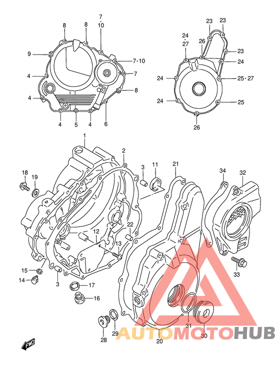Crankcase cover ass`y  (v