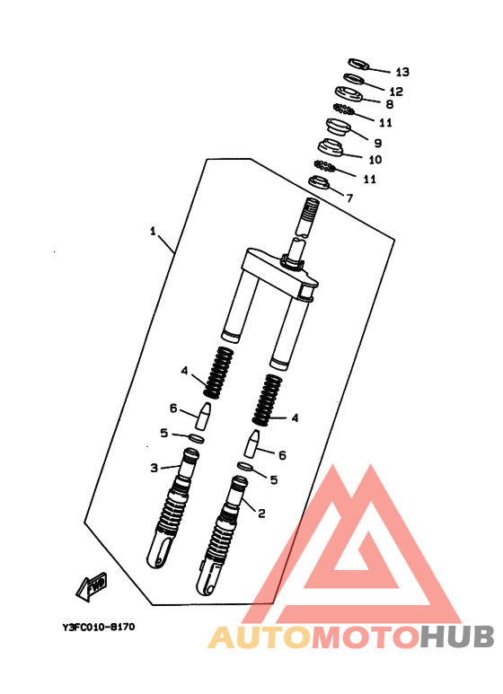 Front fork assy(ur silv