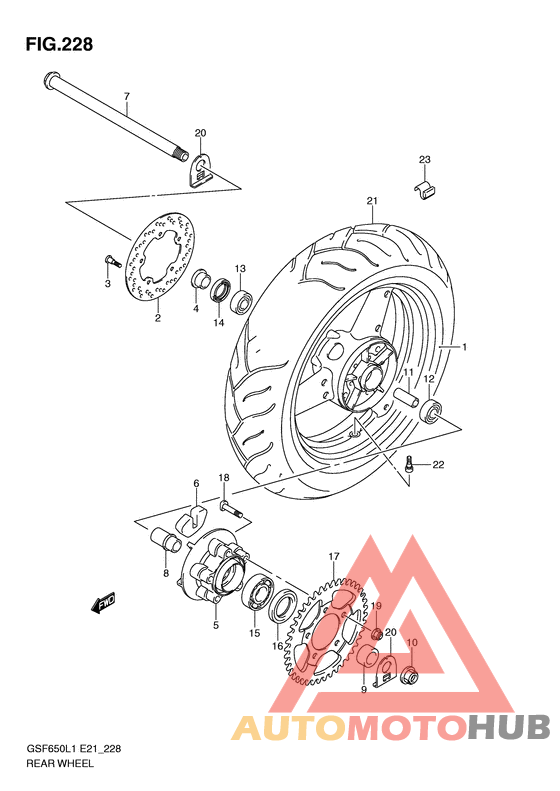 Rear wheel complete assy