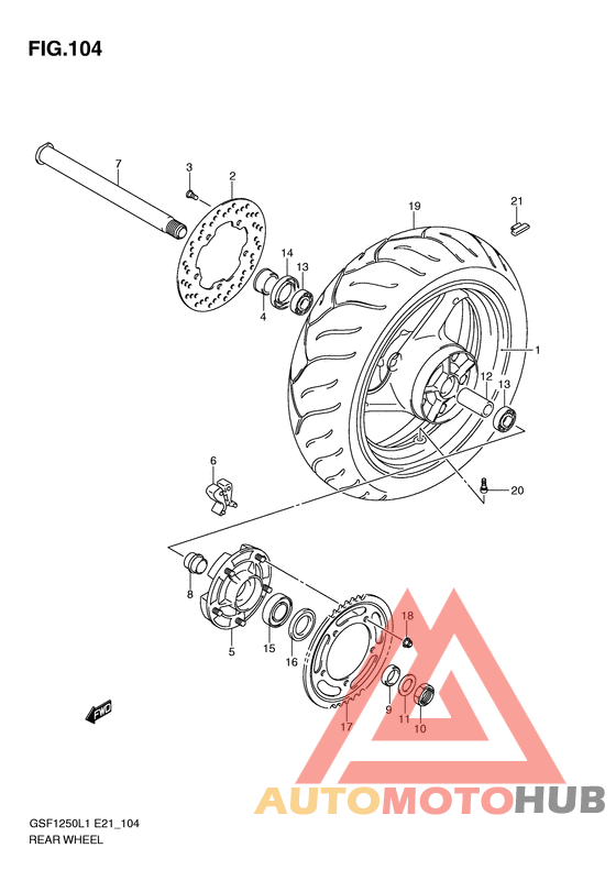 Rear wheel complete assy