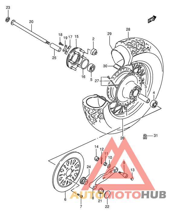Rear wheel complete assy