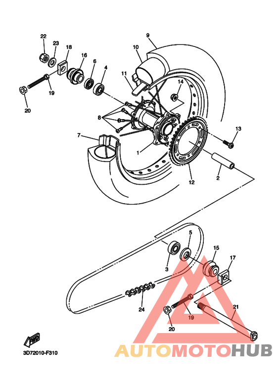 Rear wheel complete assy