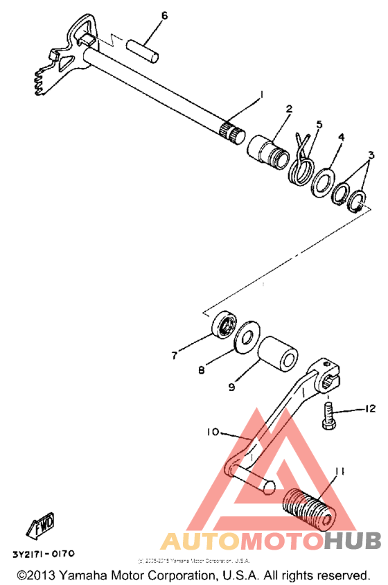 Shift shaft - pedal