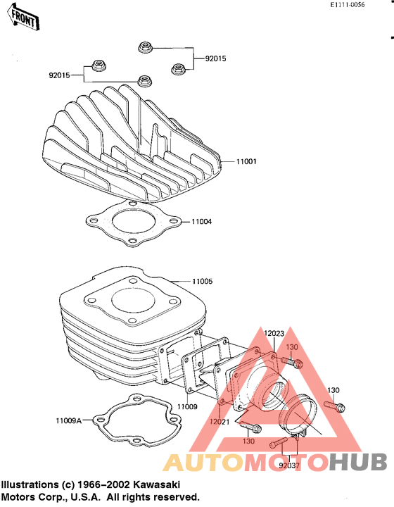 Cylinder head/cylinder/reed valve
