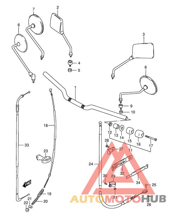 Handlebar - front cable