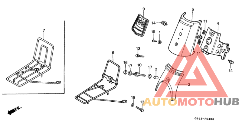 Top cover/front carrier