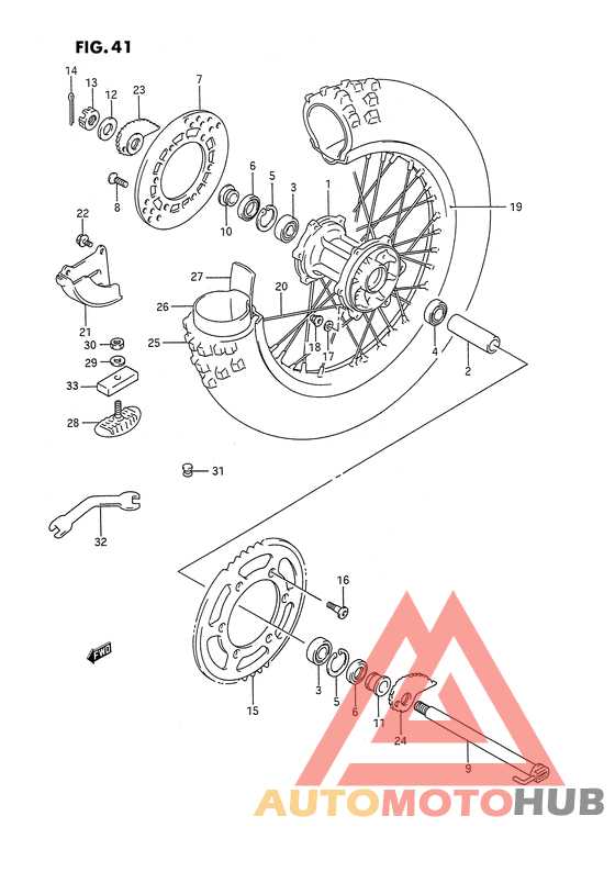 Rear wheel complete assy