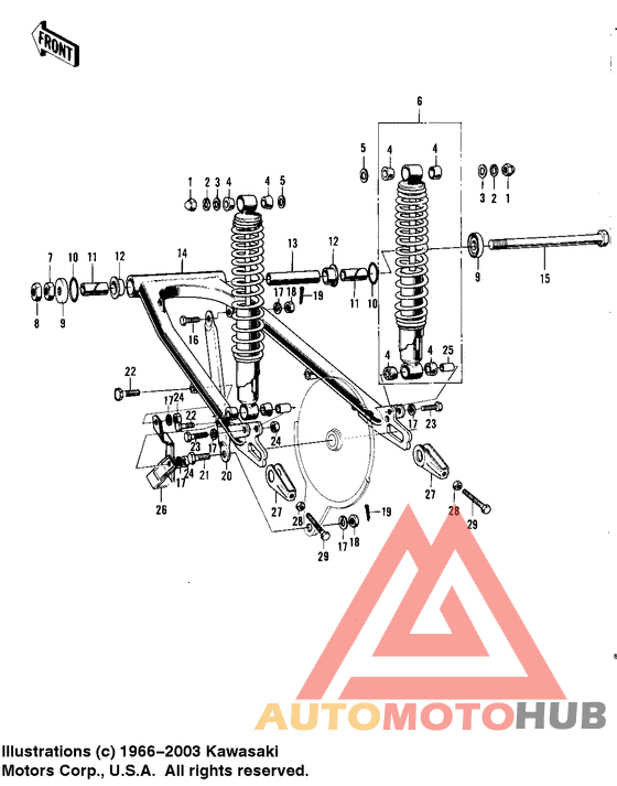 Swing arm shock absorbers