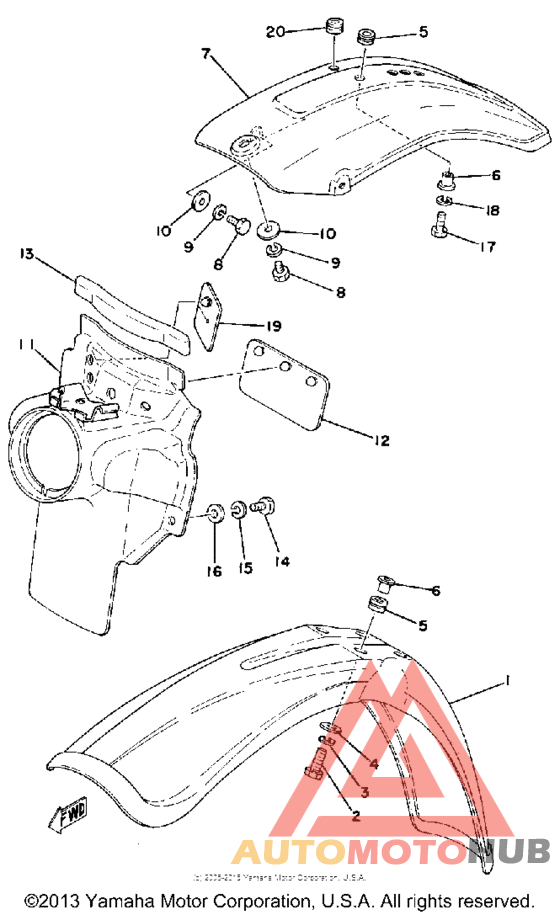 Front fender-rear fender