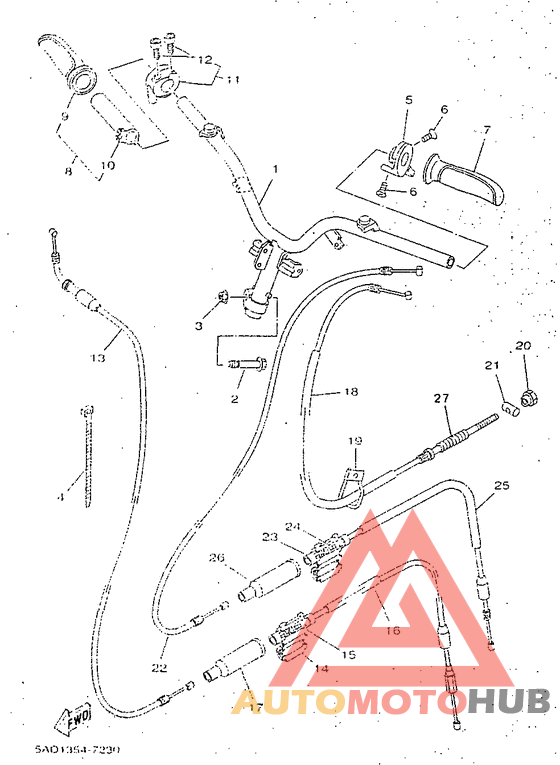Steering handle. cable
