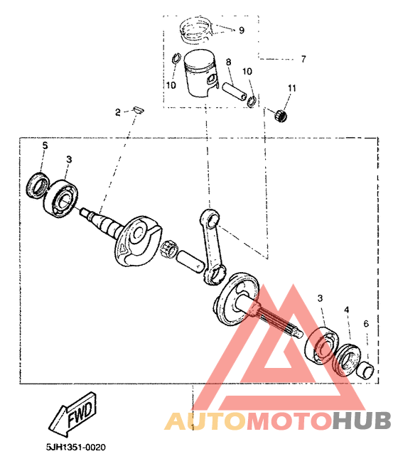 Ciguenal piston