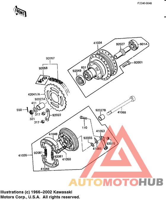 Rear hub/brake/chain