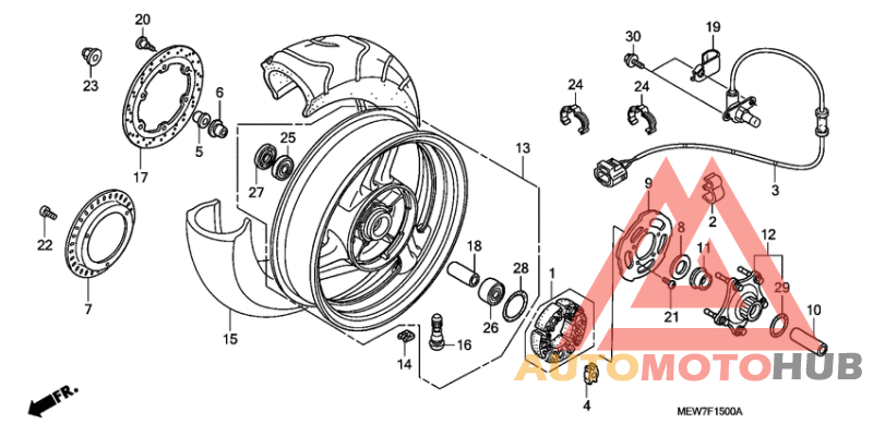 Rear wheel complete assy