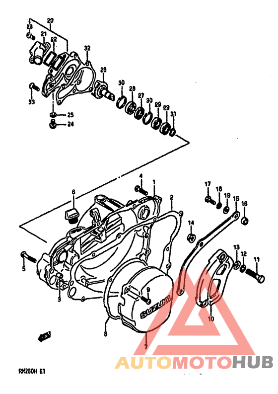 Crankcase cover-water pump