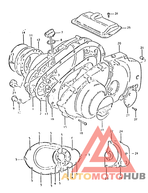 Crankcase cover ass`y  (v