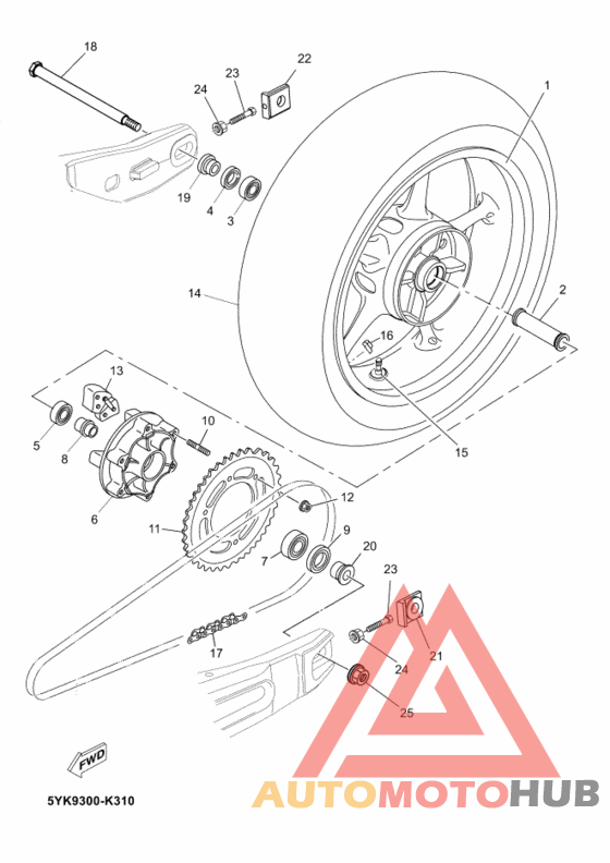 Rear wheel complete assy